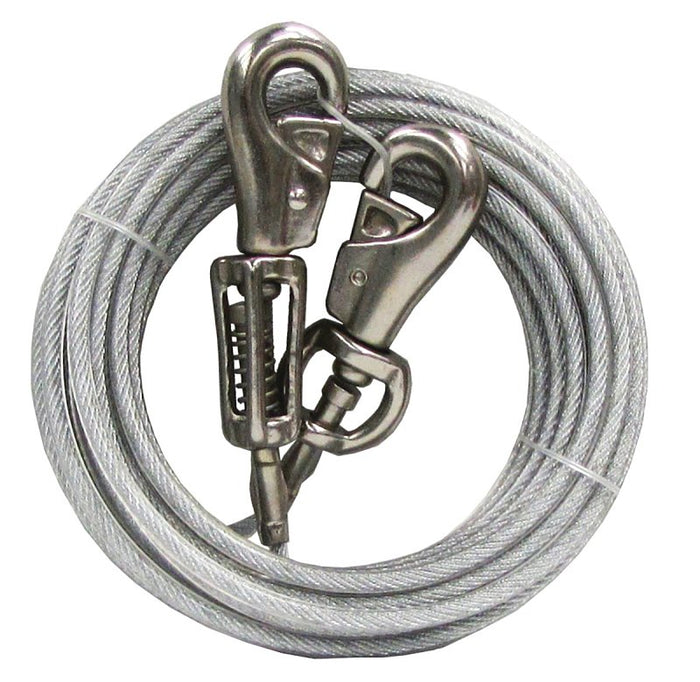 Boss Pet PDQ Q5730SPG99 Tie-Out with Spring, 30 ft L, For Extra Large Dogs Up to 125 lb