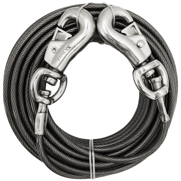 Boss Pet Super Beast Tie-Out, 20 ft L Belt/Cable, For Dogs Up to 125 lb