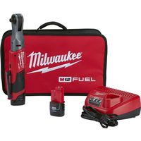 Milwaukee 2557-22 Battery Kit, 12V, 2Ah Ratchet, 2 Battery, 3/8in