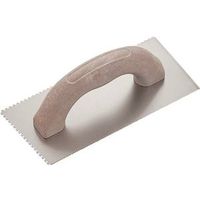 Vulcan PT-150103L Trowel, Carbon Steel Blade, Plastic Handle, Ergonomic, Metallic 2 Sided Mastic Tro