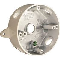 White Weatherproof Round Outdoor Electrical Box
