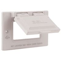 Hubbell 5101-6 Flip Snap Cover, 2-13/16 in L, 4-9/16 in W, 1-Gang, Metal, White, 6/CT