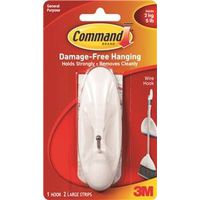 Command Wire Hook, 5 lb, 1 Hook, Metal/Plastic, White, 17069