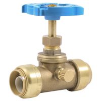 SharkBite Stop Valve, 3/4" PTC Connection, 200 PSI, DZR Brass Body (24635LF)