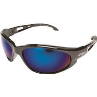 Edge SW118 Non-Polarized Safety Glasses, Blue Lens, Black Frame, Full Frame, Unisex