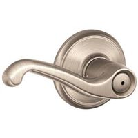Schlage F40VFLA619 Privacy Lever Lock, Mechanical, Satin Nickel, 2.25" L x 5.38" W x 2.75" H
