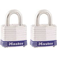 Master Lock Padlock, 1-9/16" Wide Body, Keyed Alike, 9/32" Diameter Shackle, Silver (3T)