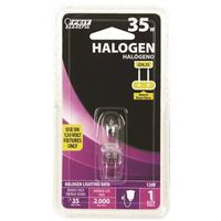 Feit Electric BPQ35T4/JCD/RP Halogen Light Bulb, 35W, Bi-Pin Lamp Base, JCD T4, Clear