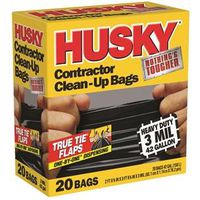 Husky HK42WC020B Contractor Clean-Up Bag, 42 Gal, Black, 20 Count