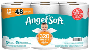 Angel Soft 79397 Toilet Tissue, 2-Ply, Paper, 12/PK