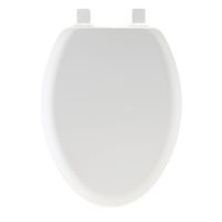 Mayfair 141EC-000 Elongated Wood Toilet Seat, 18.5 in, White, Twist Hinge