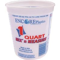 Leaktite #2M3 Multi-Mix Container, 1 Qt, HDPE, Clear Qt. Mix/Measure Container