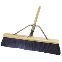 Quickie 00869HDSU Push Broom, 24 In Sweep Face, Polypropylene Bristle, Wood Handle