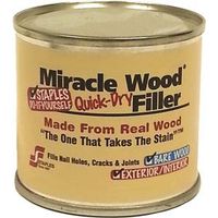 Staples Miracle Wood 901 Wood Filler Putty, Strong Solvent, Natural, 0.25 lb