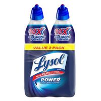 Lysol Toilet Bowl Cleaner, 24 Fl Oz Angle Neck Bottle, Liquid, Wintergreen, Dark Blue Twin