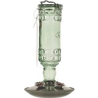 Perky-Pet Antique Bottle Bird Feeder, 10 oz, 4-Port, Glass/Metal, Green, 10 in H (8108-2)