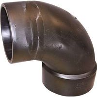 Canplas 2" ABS Sanitary Street Pipe Elbow, Spigot x Hub, 90° Angle, Black (102452LBC)