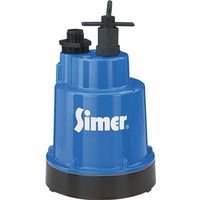 Simer Geyser 2300 Submersible Utility Pump, 1-Phase, 5.6A, 115V, 0.25HP, Aluminum, 1320 GPH