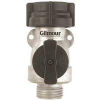 Gilmour Mfg 801074-1001 Single Shut-Off Valve, 3/4 in, Female x Male, 60 psi, Aluminum Body