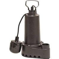 Superior Pump Sump Pump, 7.6 A, 120 V, 0.5 HP, 1.5" Outlet, 70 GPM, Cast Iron (Model 92501)