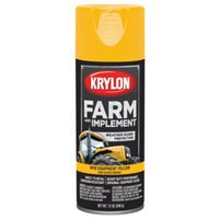 Krylon K01944000 Farm Equipment Spray, 12 oz, Oil Base, High-Gloss, Old Equipment CAT Yellow
