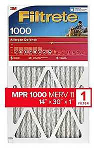 Filtrete 9824-4 Air Filter, 30" L x 14" W, MERV 11, 1000 MPR for Air Conditioner & Furnace