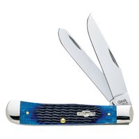 Case 02800 Folding Pocket Knife, 3-1/4 in Clip, 3.27 in Spey L Blade, Blue Handle
