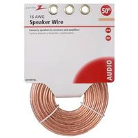 Zenith AS105016C Speaker Wire, 16 AWG, PVC Sheath, Clear Sheath, 50' 16/2 Speaker Wire