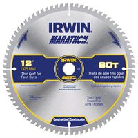 Irwin Marathon 14083 Table Saw Blade, 12" Dia, 1" Arbor, 80 Teeth, Carbide Cutting Edge