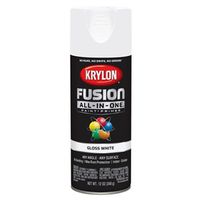 Krylon K02727007 Spray Paint, 12 oz Can, Gloss White, 25 sq-ft Coverage Area, Urethane Base