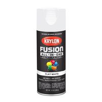 Krylon K02730007 Spray Paint, 12 Oz Can, Flat White, 25 Sq-Ft Coverage Area, Acrylic Base