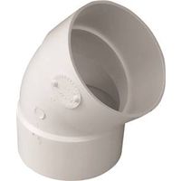 IPEX 3" PVC Sewer Pipe Elbow, 45° Hub, White (Model 414183BC)
