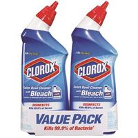 Clorox 00273 Toilet Bowl Cleaner Twin, 24 oz, Liquid, Bleach, Crisp, Floral, Clear/Pale Green