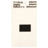 Hy-Ko Reflective Sign, Black 2" Character on Silver Vinyl Background (RV-25/-)