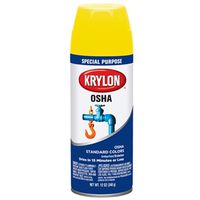 Krylon K01813777 Safety Spray Paint, Gloss, 12 Oz, OSHA Safety Yellow