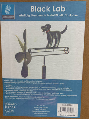 Black Lab Whirligig Garden Decor