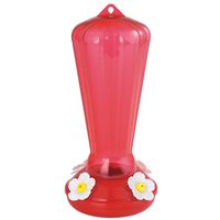 Stokes Select Bird Feeder, 25 oz, 4-Port/Perch, Plastic, Red, 9.97 in H (38104)