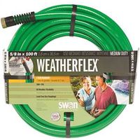 Swan SNWF58100 Garden Hose, 100 ft L, 5/8" x 100 MED, Vinyl, Green