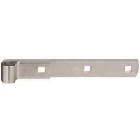 National Hardware N131-102 Strap Hinge, 8" L x 1-1/4" W, 0.19" Thick, Steel, Zinc, 100 lb