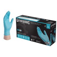 Gloveworks INPF46100 Non-Sterile Disposable Gloves, L, Nitrile, Powder-Free, Blue