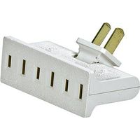 Eaton Wiring Devices BP1792W-SP Outlet Adapter, 2-Pole, 15 A, 125 V, 3-Outlet, White