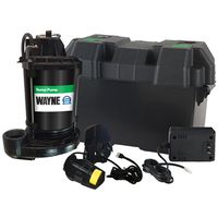 Wayne ESP25N Battery Backup Sump Pump with Automatic Switch, 12 VDC, 15 ft Max Lift, 48 GPM