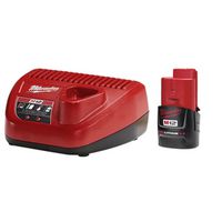 Milwaukee 48-59-2420 Battery/Charger Starter Kit, 12V Battery, 2Ah