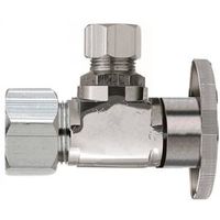 Plumb Pak PP123PCLF 1/2in 1/4 Turn Angle Shut Off Valve, 1/2in NOM COMP x 1/4in OD Icemaker