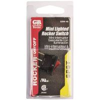 Gardner Bender GSW GSW-48 Mini-Rocker Switch, 10/13 A, 125/250 V, SPST, Black