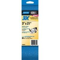 Norton 49610 Sanding Belt, 3 in W x 21 in L, 120 Grit, Fine, Zirconia Aluminum Abrasive