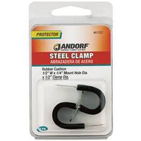 Jandorf 61527 Cushion Clamp, 1/2 in Max Bundle Dia, 1/2 in W, Rubber/Steel, Black