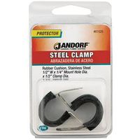 Jandorf 61528 Cushion Clamp, 1/2 in Max Bundle Dia, 1/2 in W, Rubber/Stainless Steel, Black