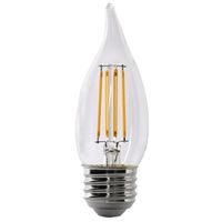 Feit Electric BPEFC40/927CA/FIL/2 LED Bulb, 300 Lumens, 3.3 W, Flame Tip, 40 W Equivalent, Dimmable