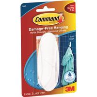 Command Designer Hook, 4.125 in L x 1.5 in W x 1.5 in H, 5 lb Capacity, 1 Hook, Plastic